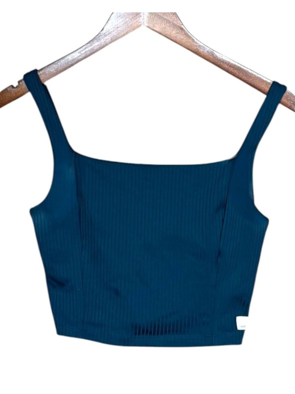 Vuori Inversion Ribbed Cropped Tank Dark Turquoise Size Small